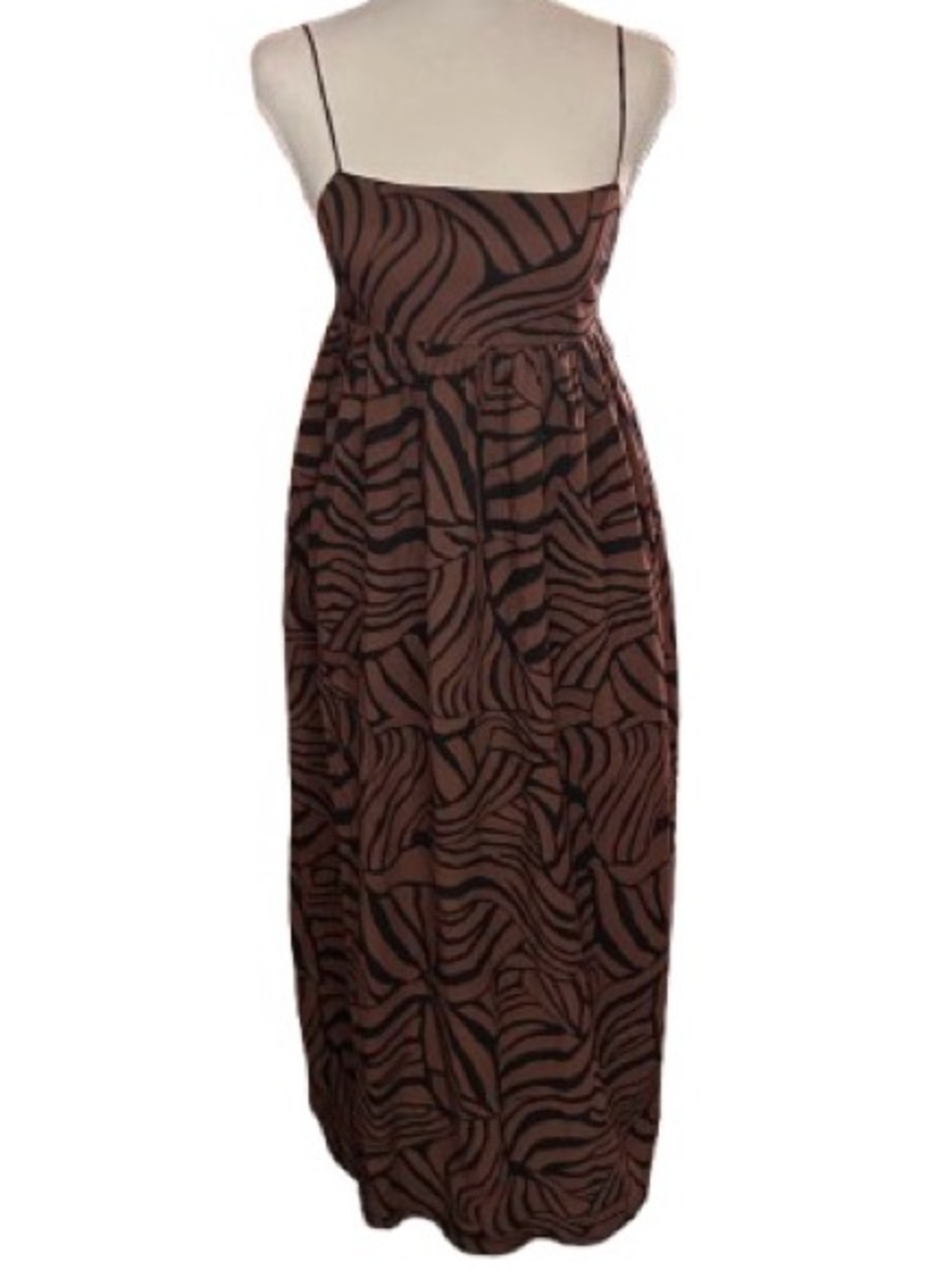 100% Cotton RAILS Extra Small Dress Designer Midi Maxi Summer Brown Black Boho